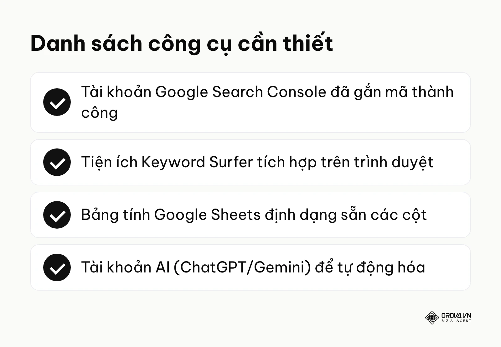 Bộ công cụ miễn phí cần chuẩn bị trước khi bắt đầu.