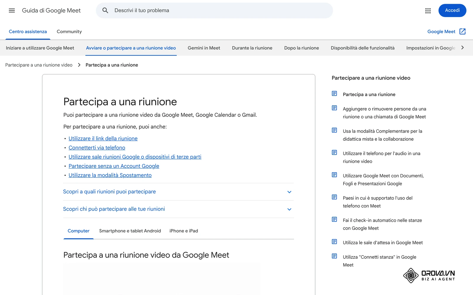 Guida ufficiale di Google Meet in italiano: come partecipare a una riunione, anche con il link e senza un Account Google.