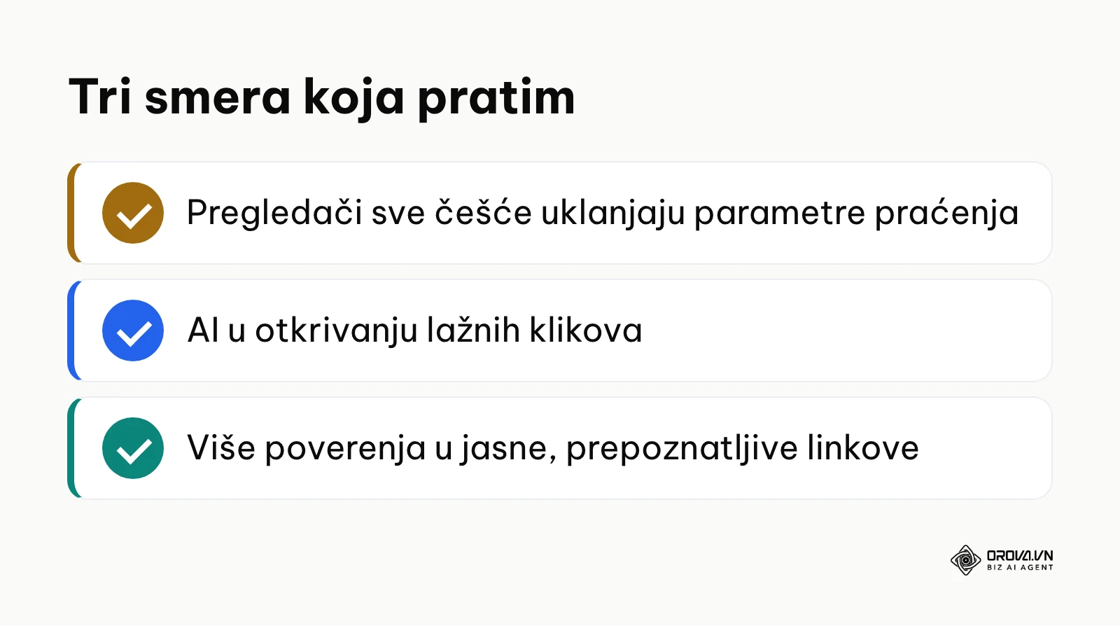 Sažetak tri smera u praćenju linkova po mišljenju autora