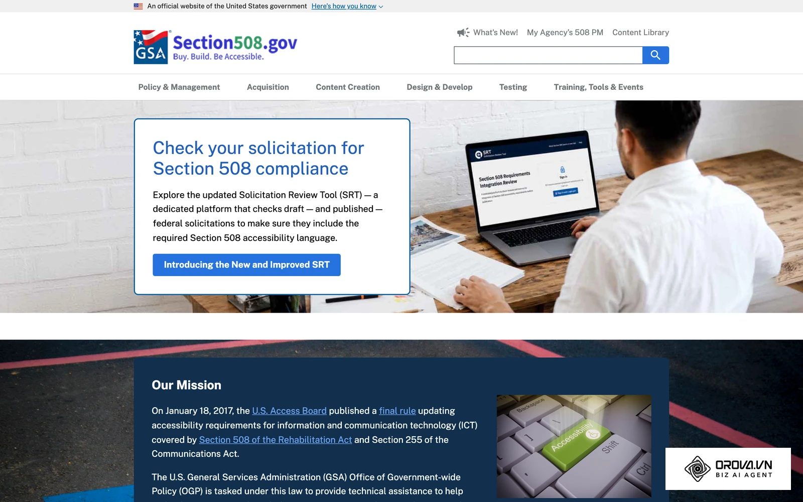 Public accessibility guidance such as Section508.gov helps you check a vendor's accessibility claims against WCAG-based requirements.