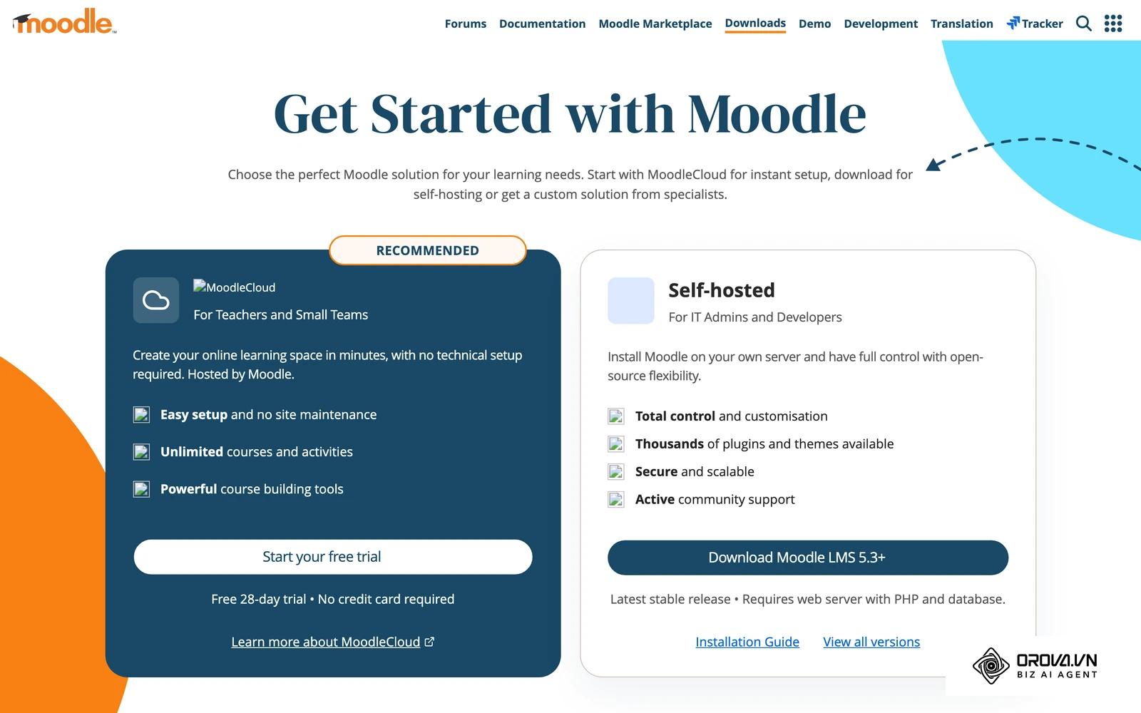 หน้าดาวน์โหลดอย่างเป็นทางการของ Moodle ระบบ LMS แบบ Open-source ที่ทีม IT นำไปติดตั้งบนเซิร์ฟเวอร์ขององค์กรเอง