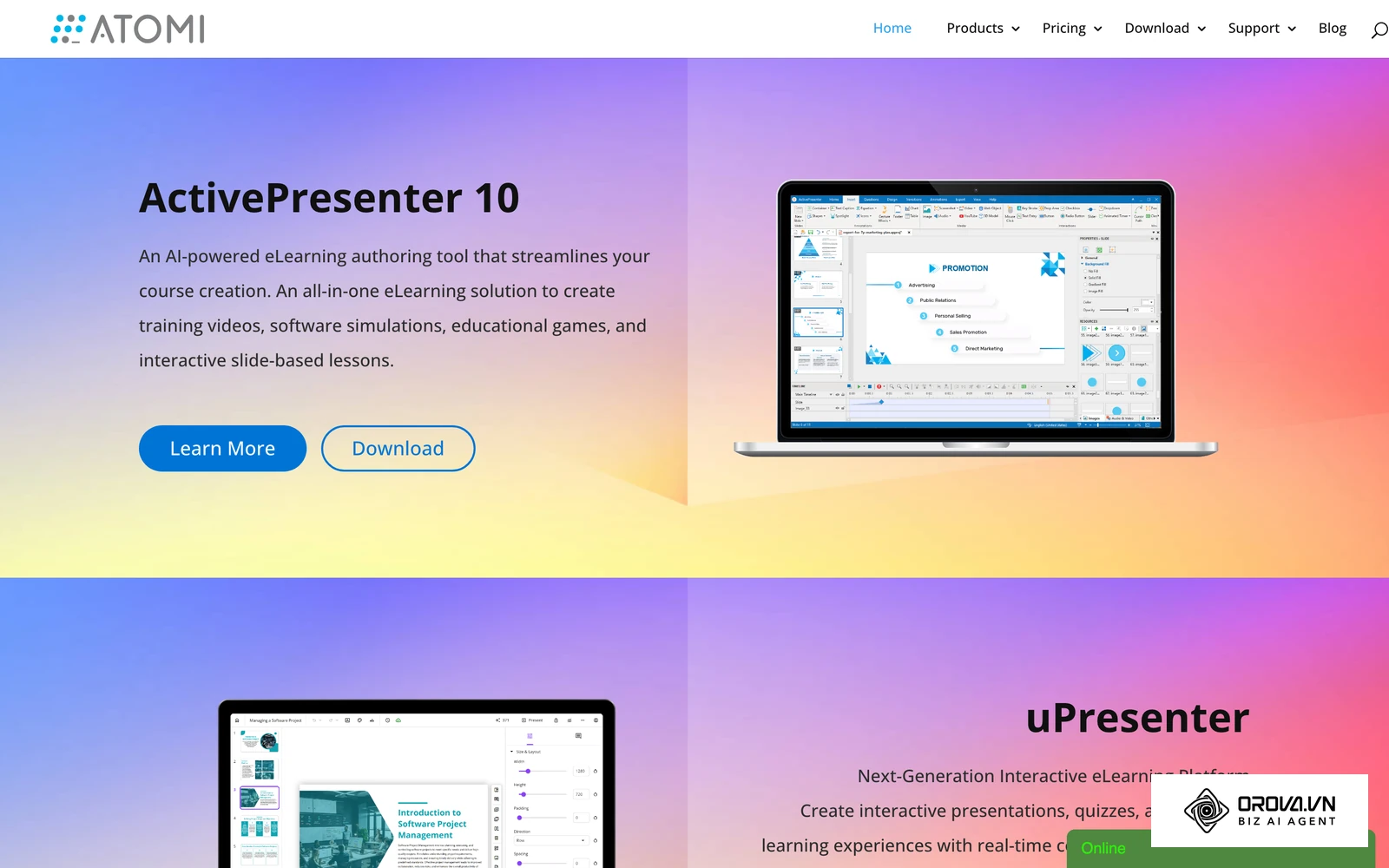 ActivePresenter là một ví dụ về công cụ authoring tool dùng để ráp nối slide, âm thanh và tương tác.