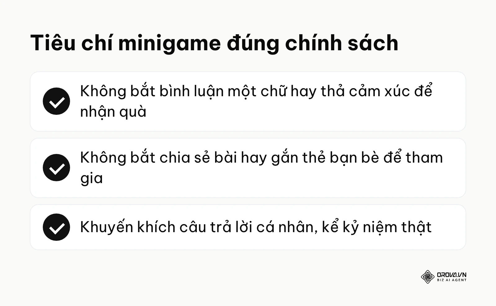 Danh sách tiêu chí làm minigame trên Fanpage đúng chính sách Meta