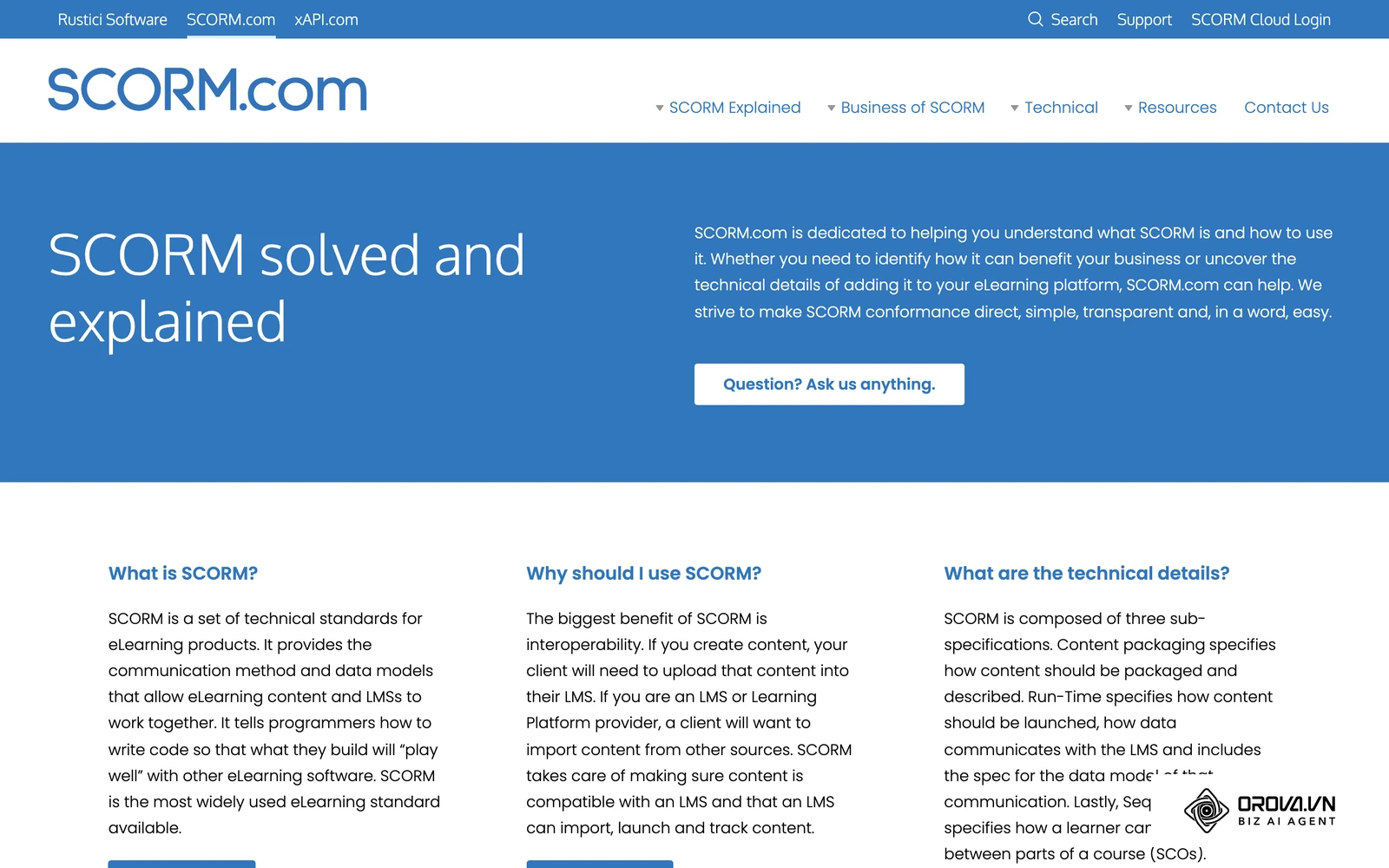 scorm.com 由 Rustici Software 运营,汇集了 SCORM 各版本运行机制的技术说明