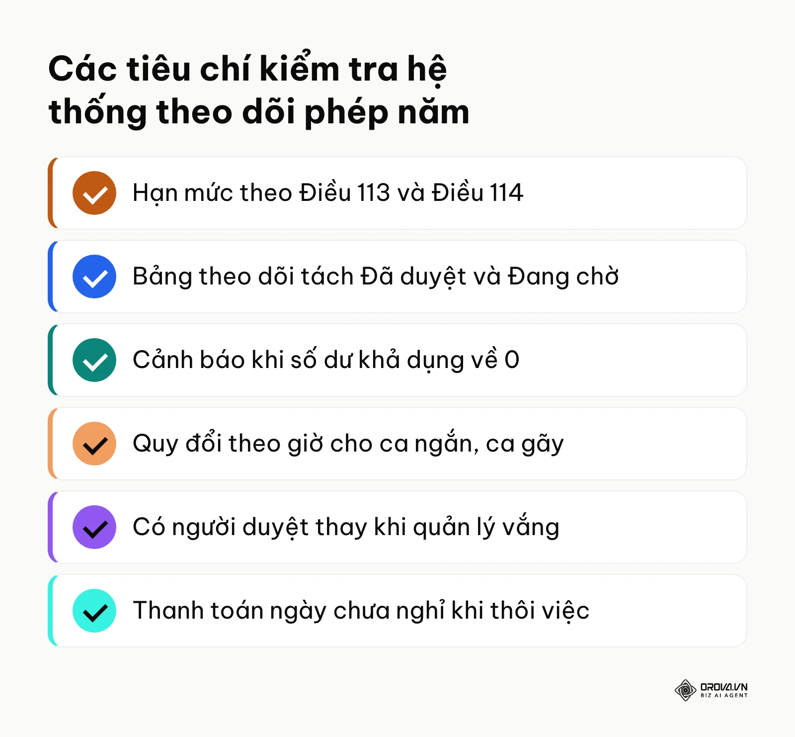 Bảng kiểm các tiêu chí then chốt để vận hành hệ thống quản lý phép năm trơn tru