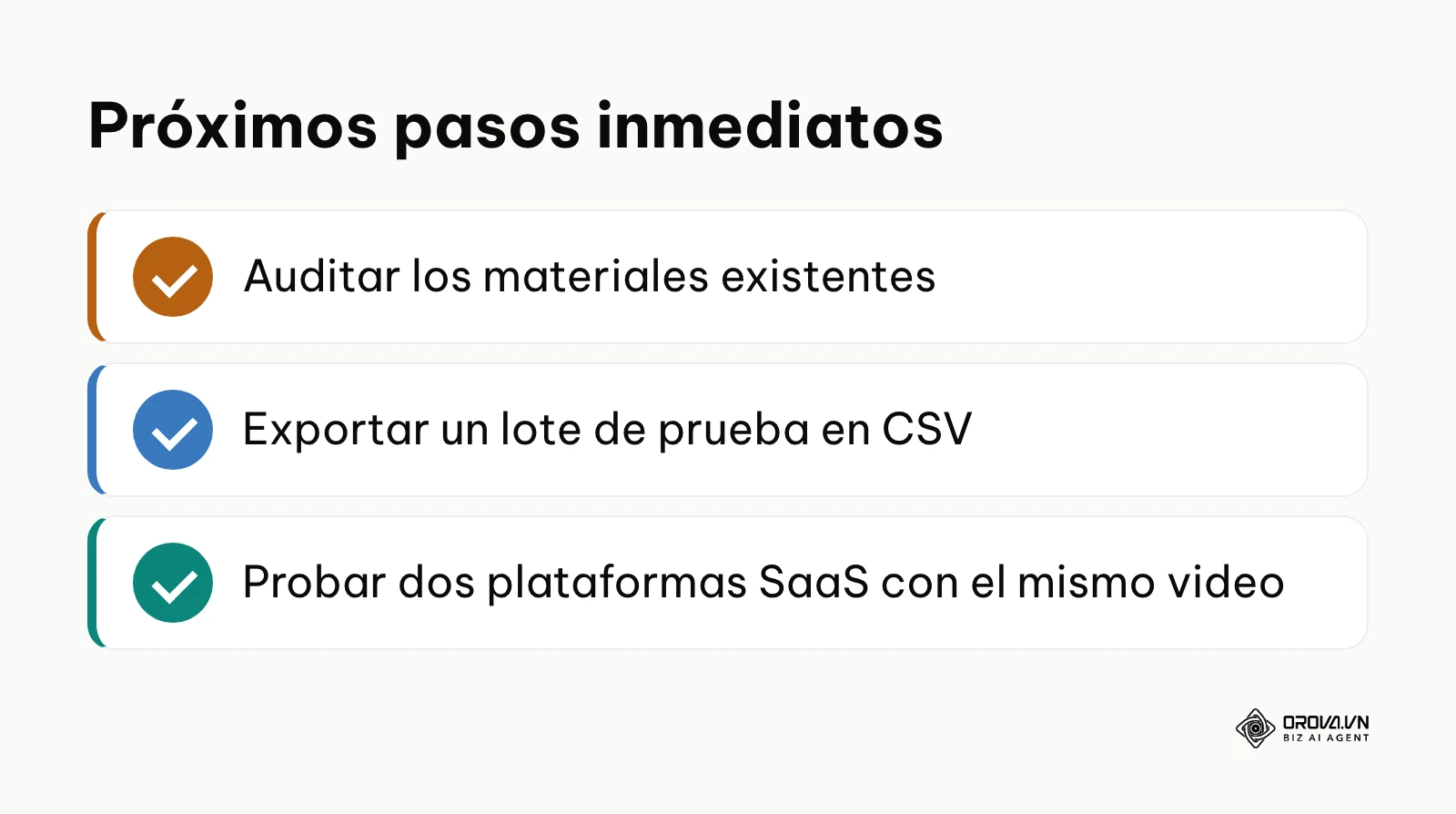 Lista de verificación con los pasos iniciales para empezar la selección