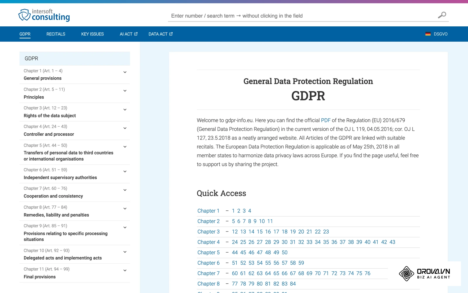 Văn bản GDPR, quy định bảo vệ dữ liệu cá nhân mà cả ATS lẫn HRM đều phải tính đến khi lưu hồ sơ.
