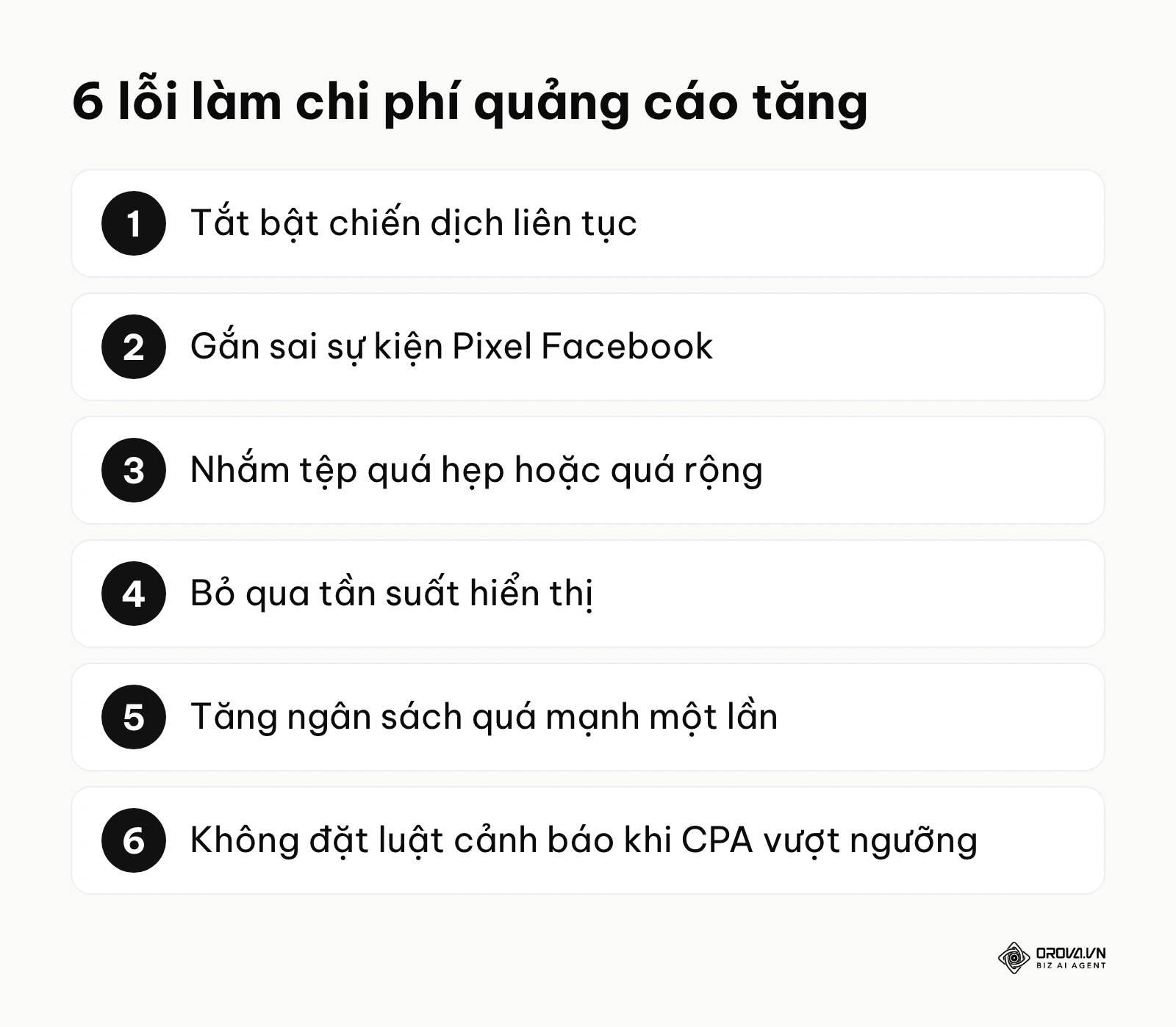 Danh sách các lỗi sai phổ biến cần tránh để không bị lỗ khi chạy quảng cáo