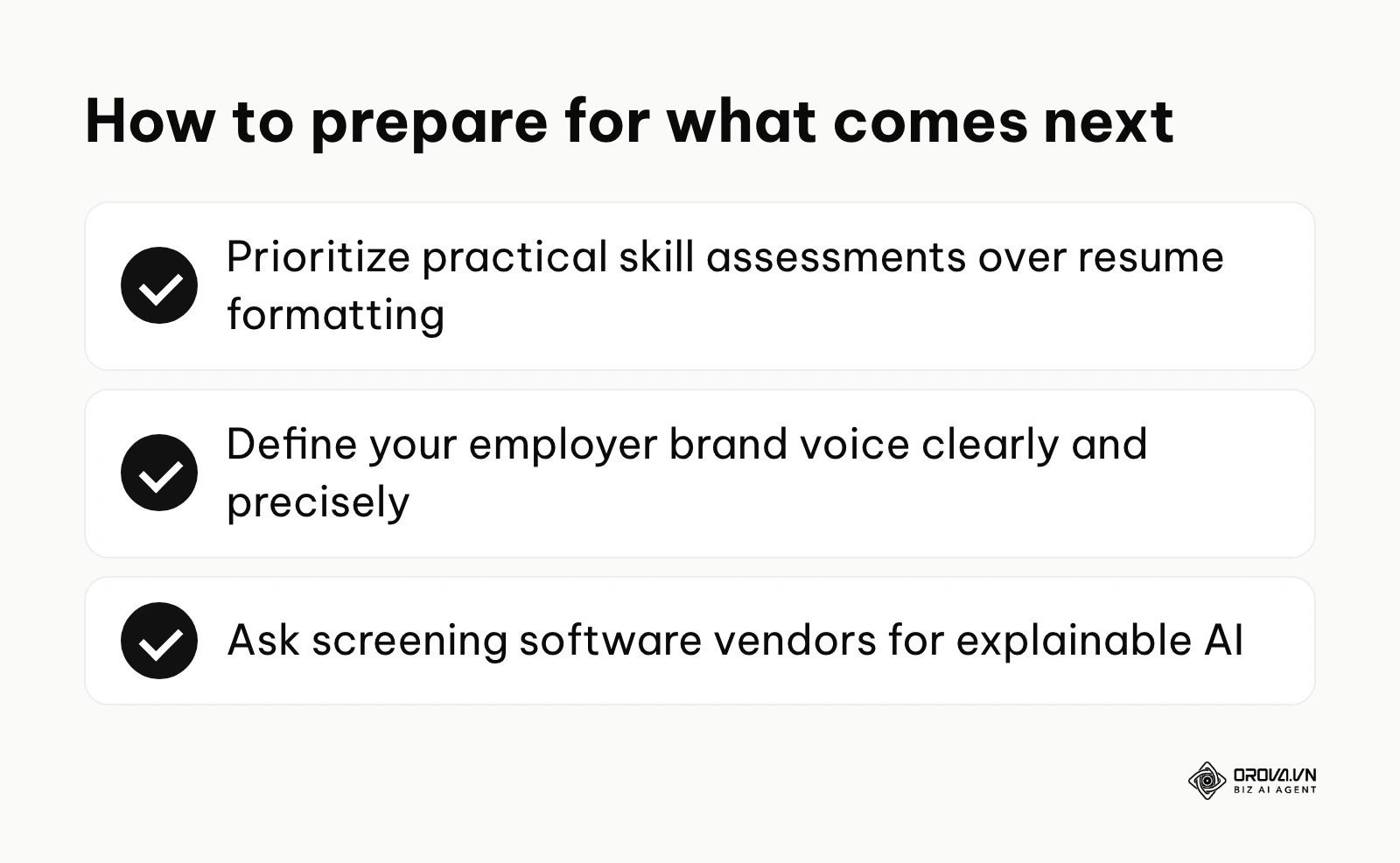 Checklist of three ways to prepare for future candidate screening trends