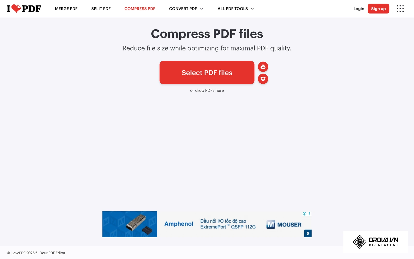 Công cụ nén PDF trực tuyến như iLovePDF giúp file thực đơn nhẹ hơn, khách mở nhanh trên điện thoại.