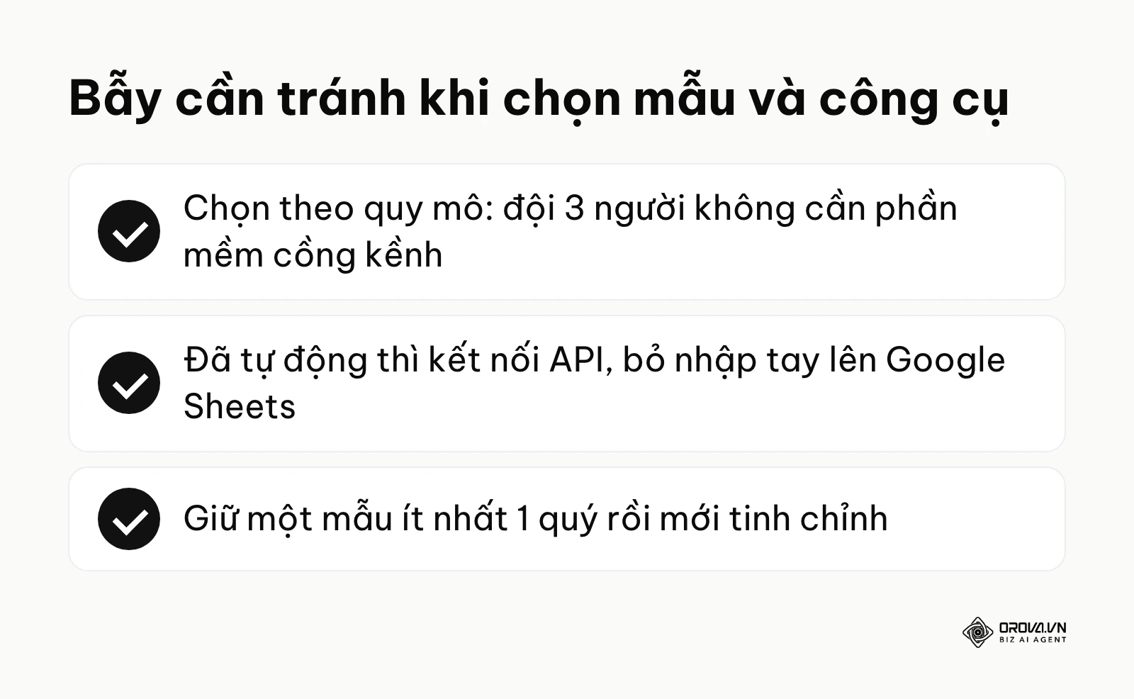 Danh sách 3 bẫy cần tránh khi chọn mẫu báo cáo và công cụ theo quy mô