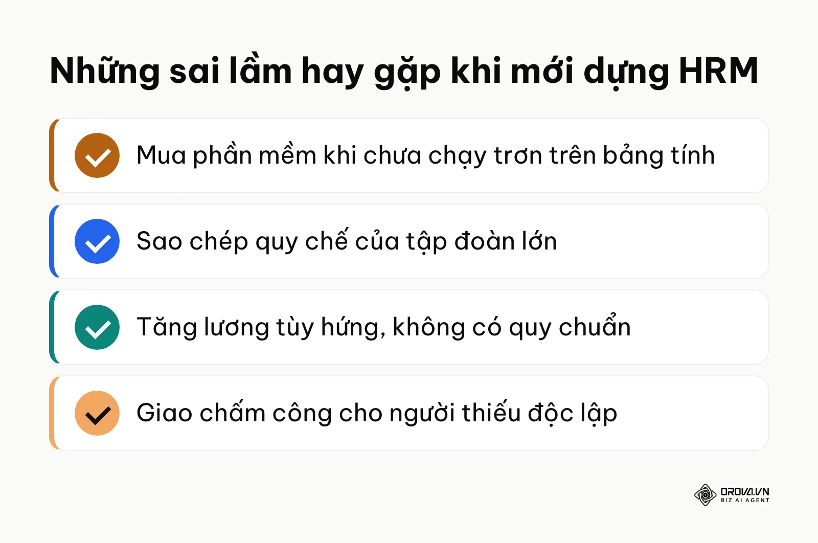 Danh sách các sai lầm cần tránh khi mới bắt đầu triển khai hệ thống quản trị nhân sự
