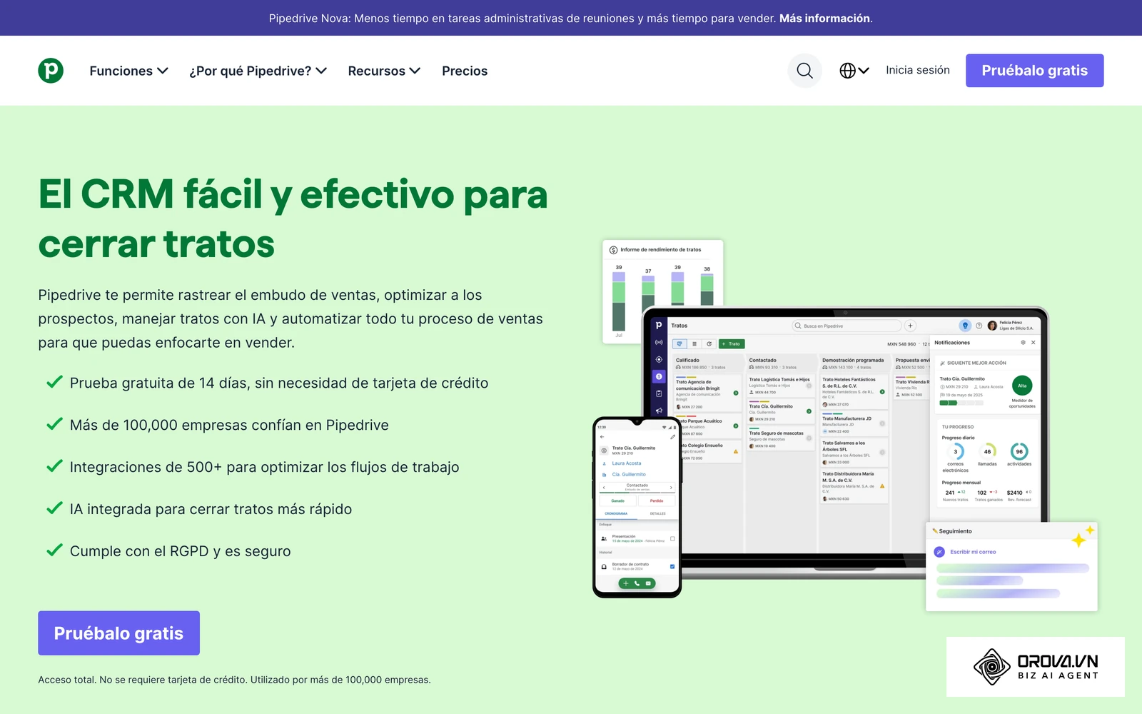 Un CRM ayuda al equipo de ventas a gestionar los prospectos más cualificados.