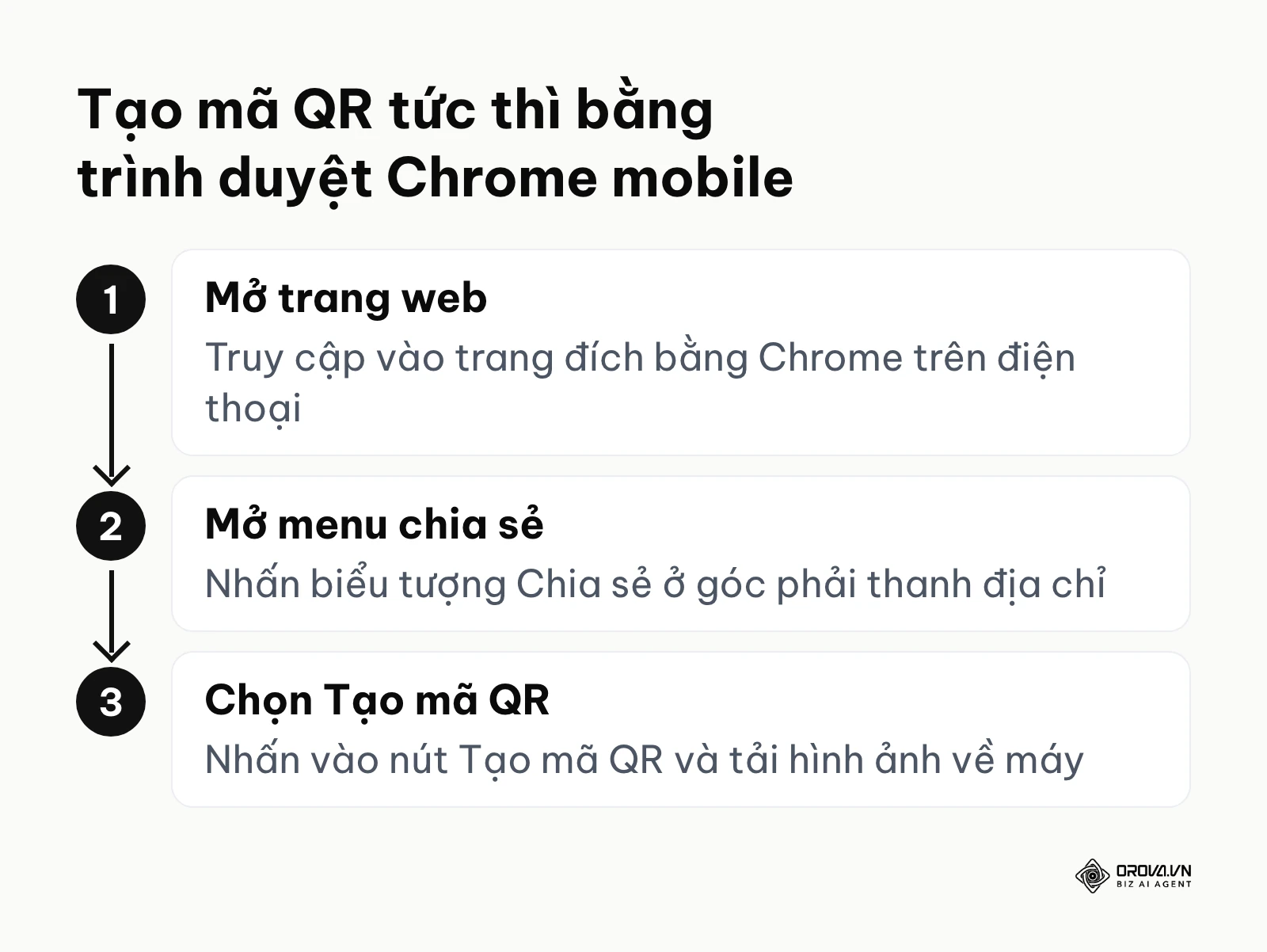 Các bước dùng tính năng chia sẻ của Chrome để lấy mã QR nhanh