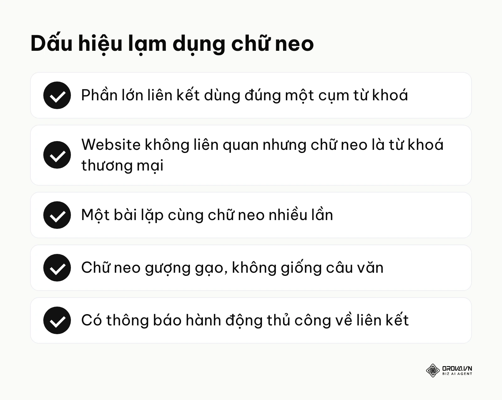 Các dấu hiệu lạm dụng anchor text