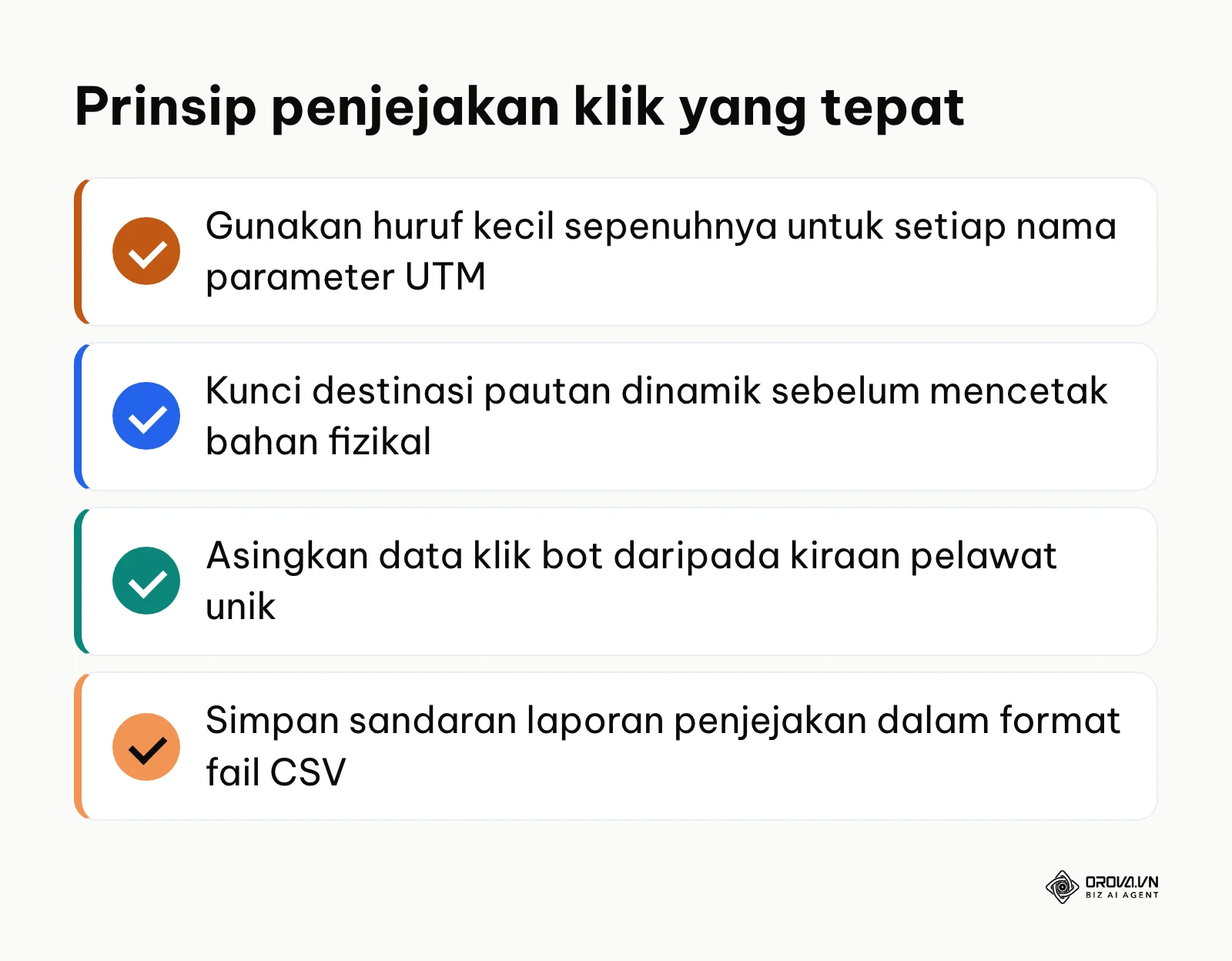 Senarai semak prinsip asas untuk mengekalkan ketepatan data penjejakan pautan