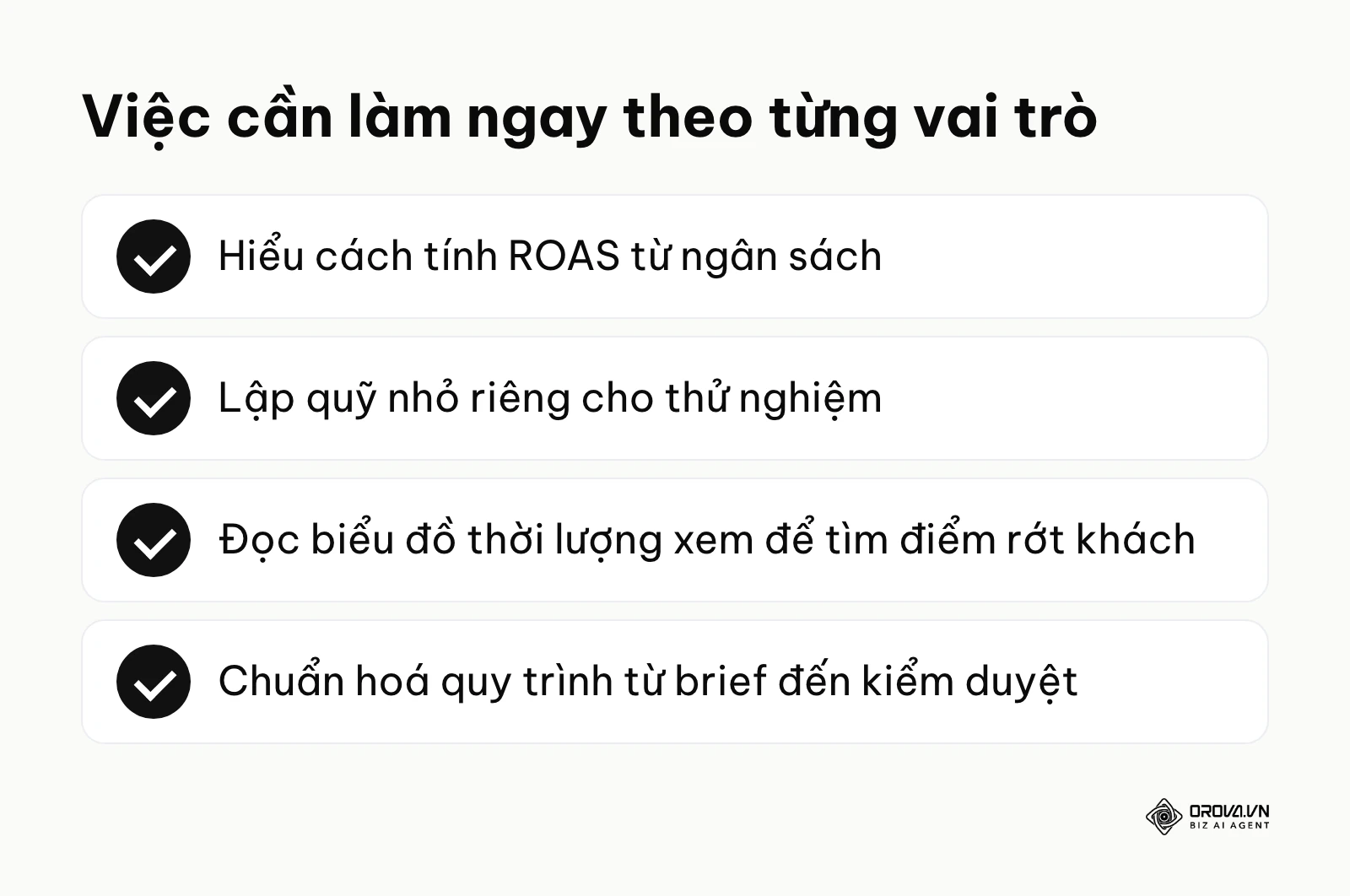 Tóm tắt các đầu việc cần làm ngay để ứng dụng quy trình mới