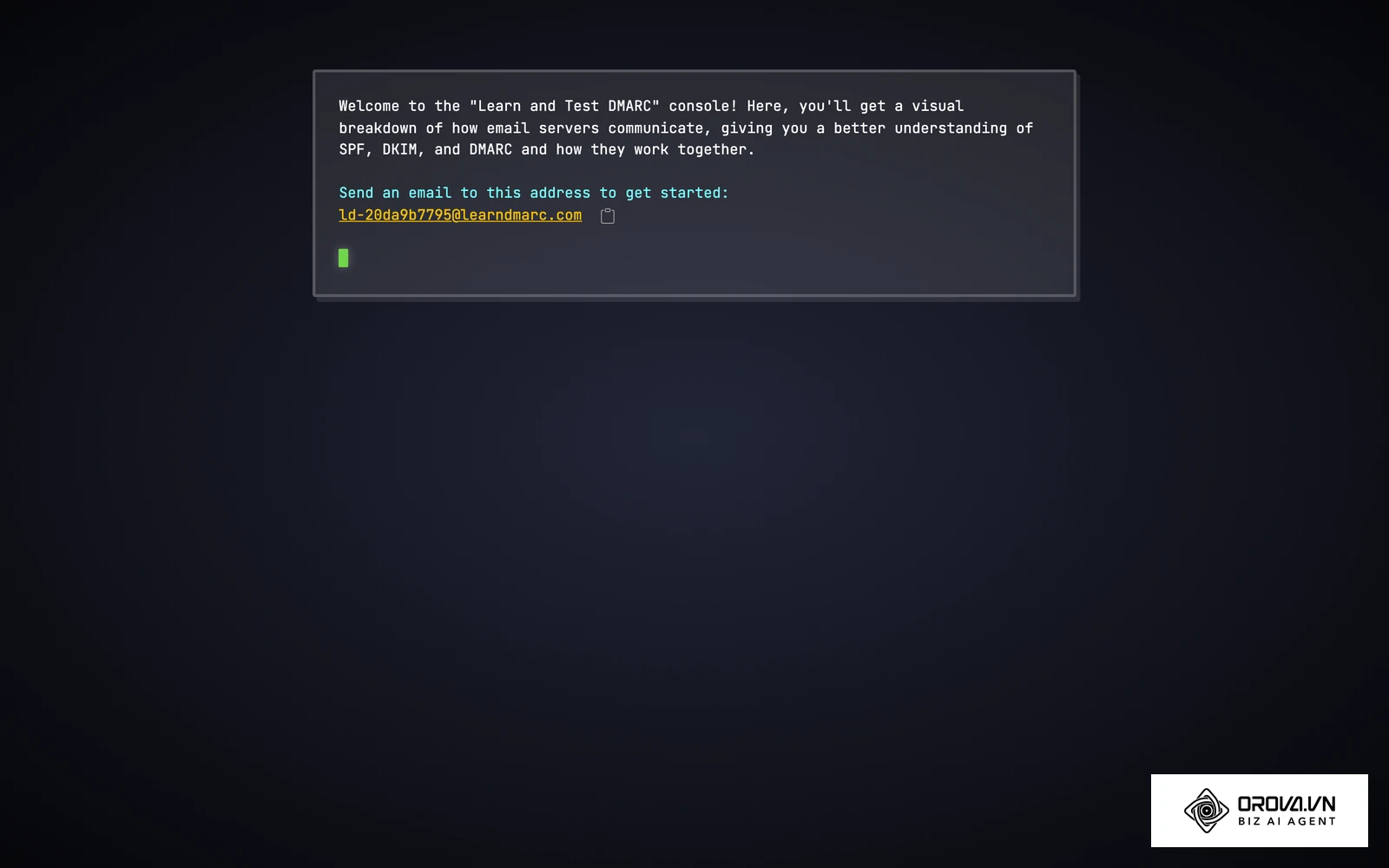 Learn DMARC: simulare publică a felului în care serverul destinatarului verifică SPF, DKIM și DMARC.