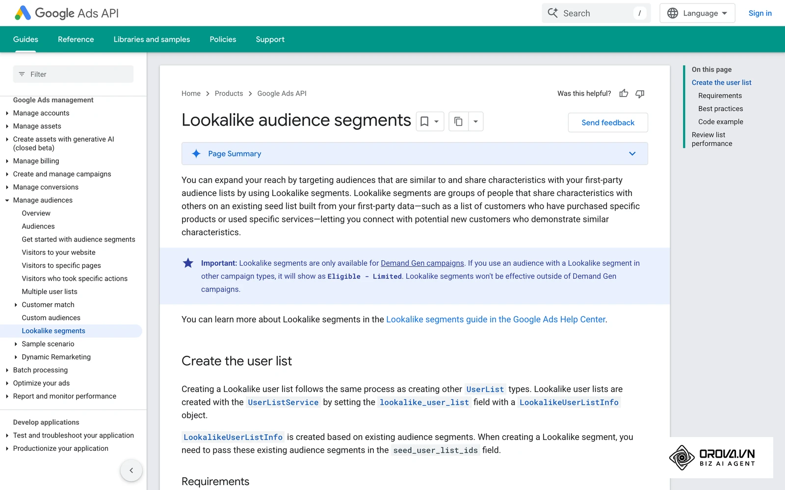 ឯកសារផ្លូវការរបស់ Google Ads អំពី Lookalike segments ដែលប្រើបានតែក្នុងយុទ្ធនាការ Demand Gen។