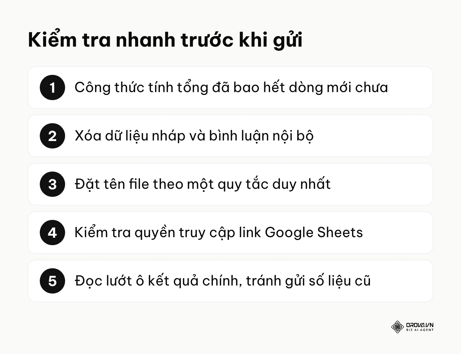 Danh sách 5 bước kiểm tra file báo cáo trước khi gửi