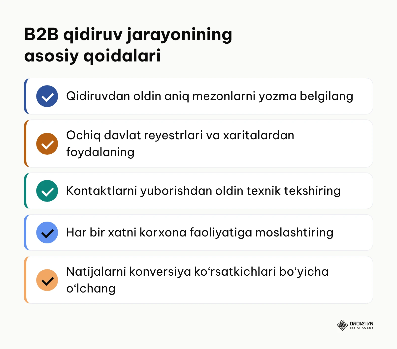 B2B qidiruv tizimining asosiy xulosalari va qoidalari