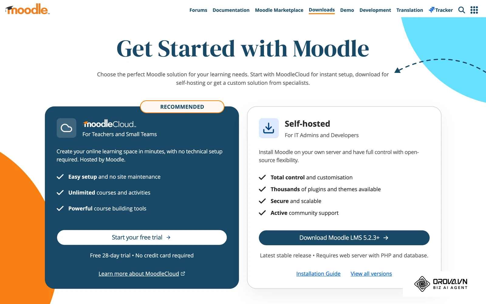 Trang tải mã nguồn chính thức của Moodle để cài lên máy chủ riêng.