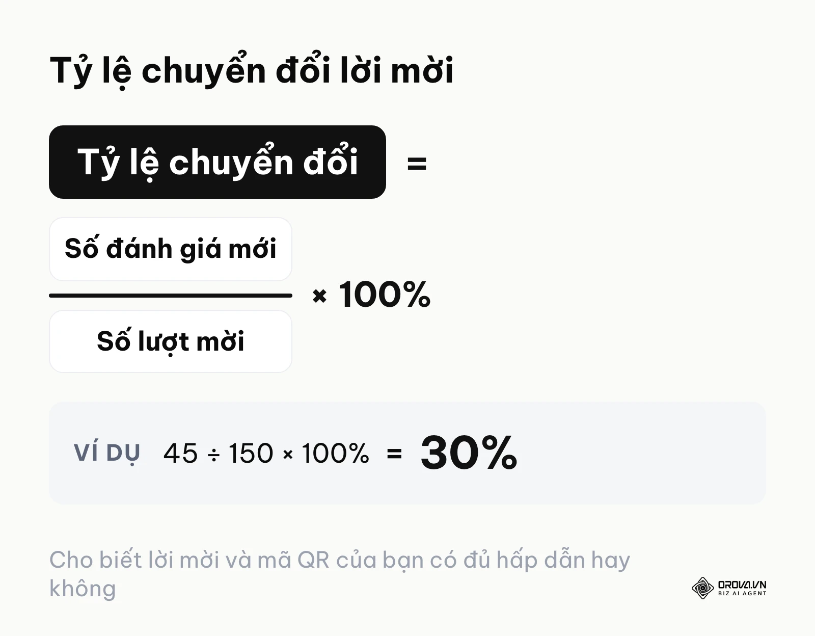 Công thức tính tỷ lệ chuyển đổi từ lượt mời thành đánh giá mới