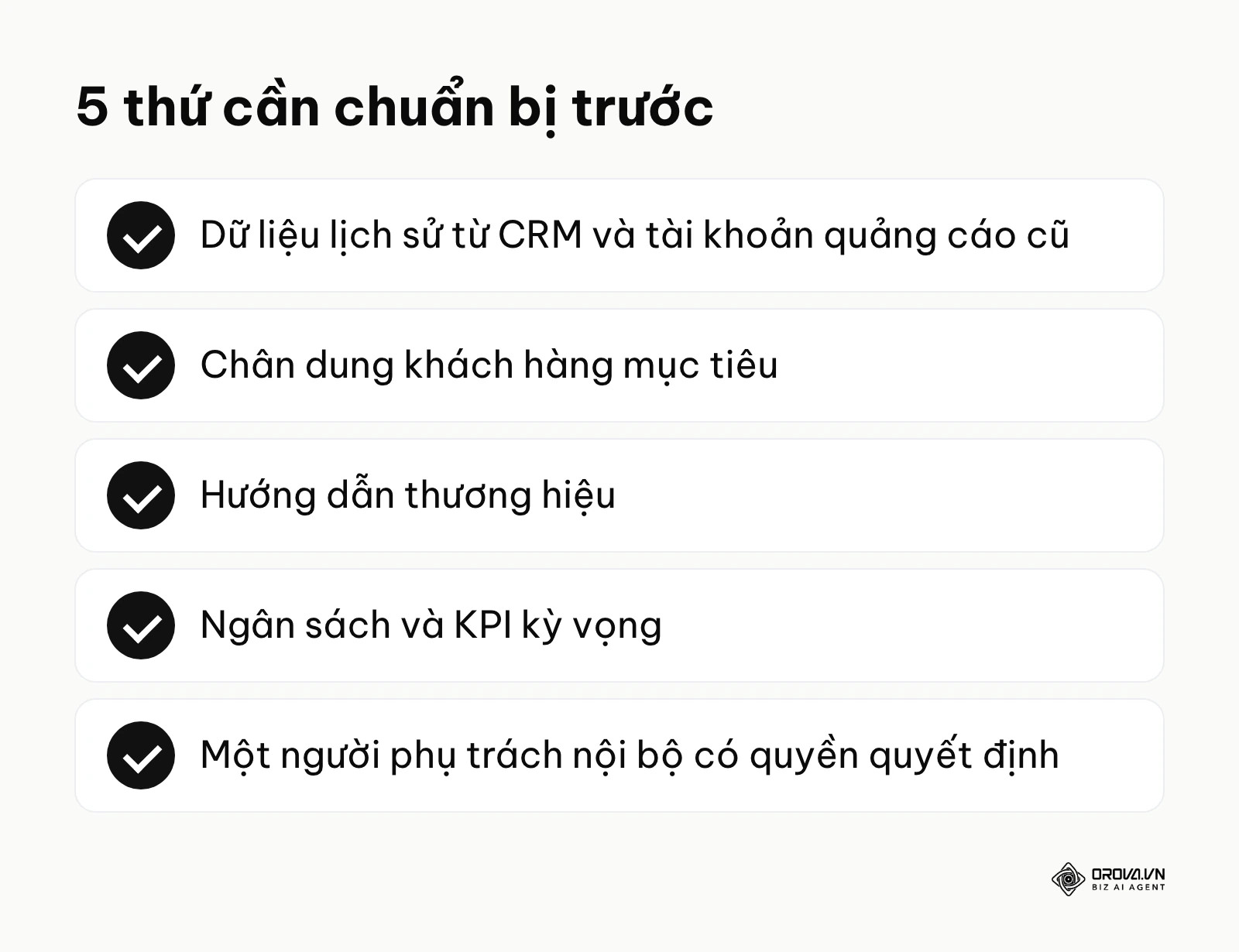 Danh sách 5 thứ doanh nghiệp cần chuẩn bị trước khi làm việc với agency