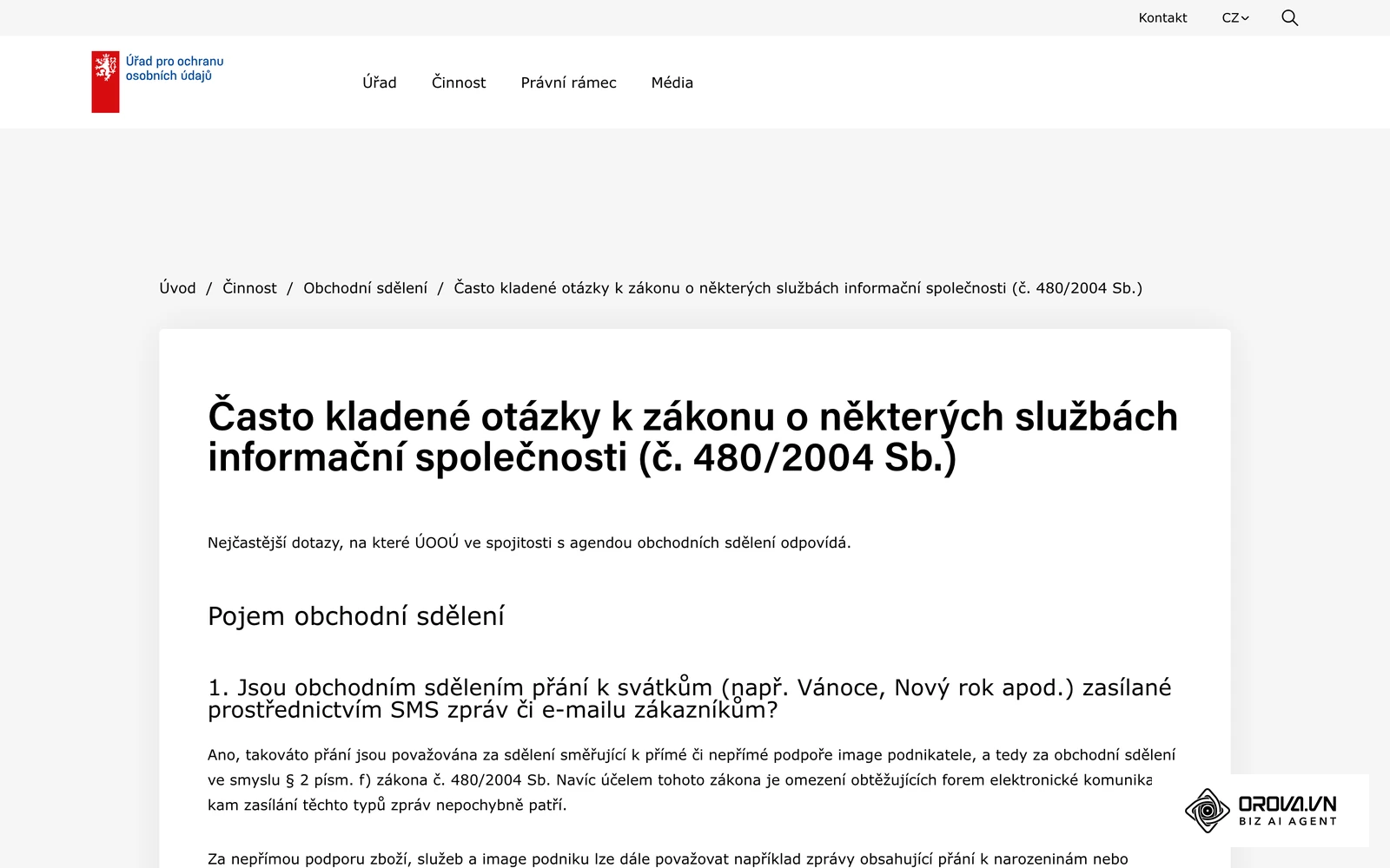 Časté otázky ÚOOÚ k zákonu č. 480/2004 Sb. o obchodních sděleních (uoou.gov.cz).