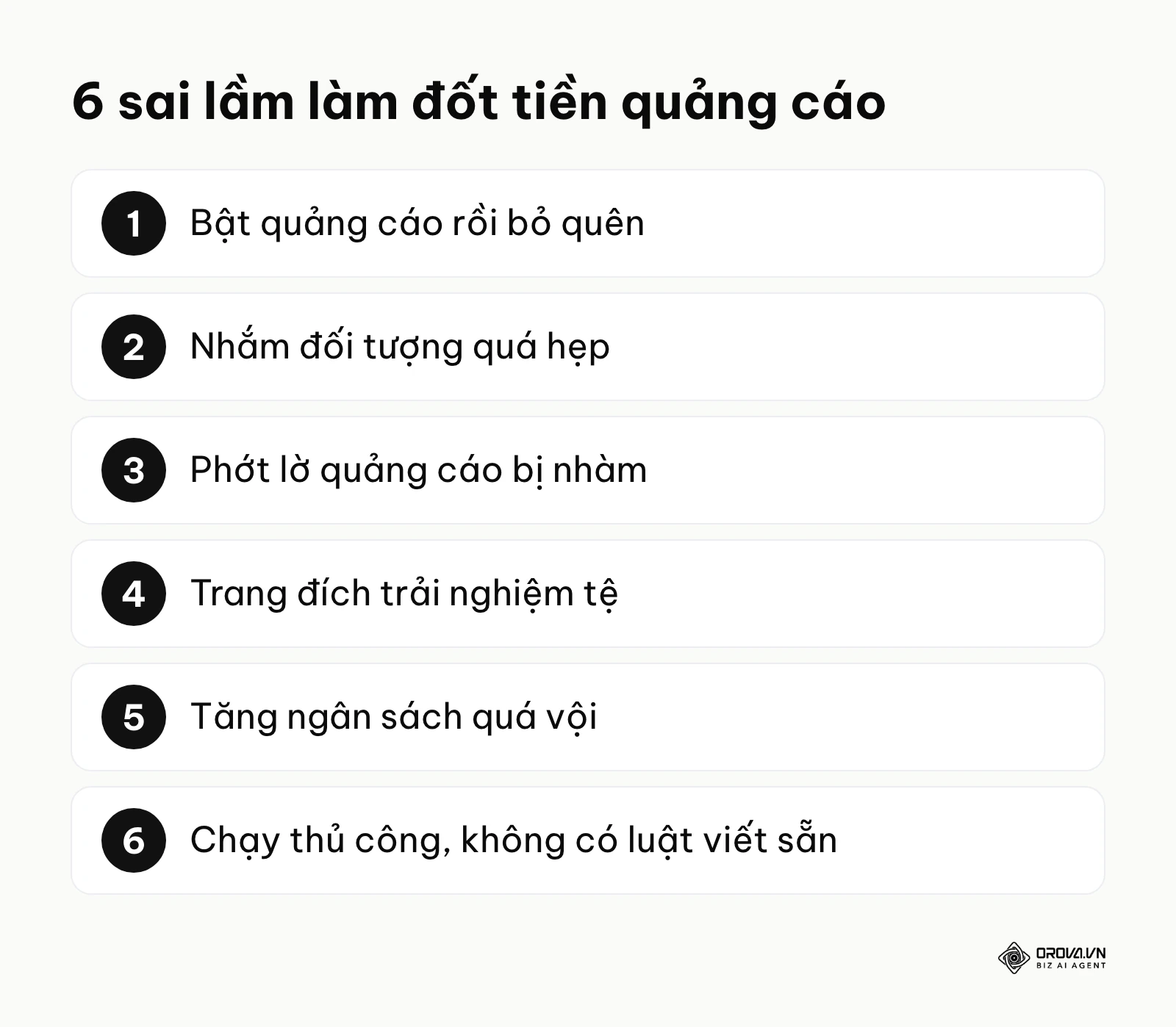 Danh sách 6 sai lầm thường gặp khi chạy chiến dịch quảng cáo
