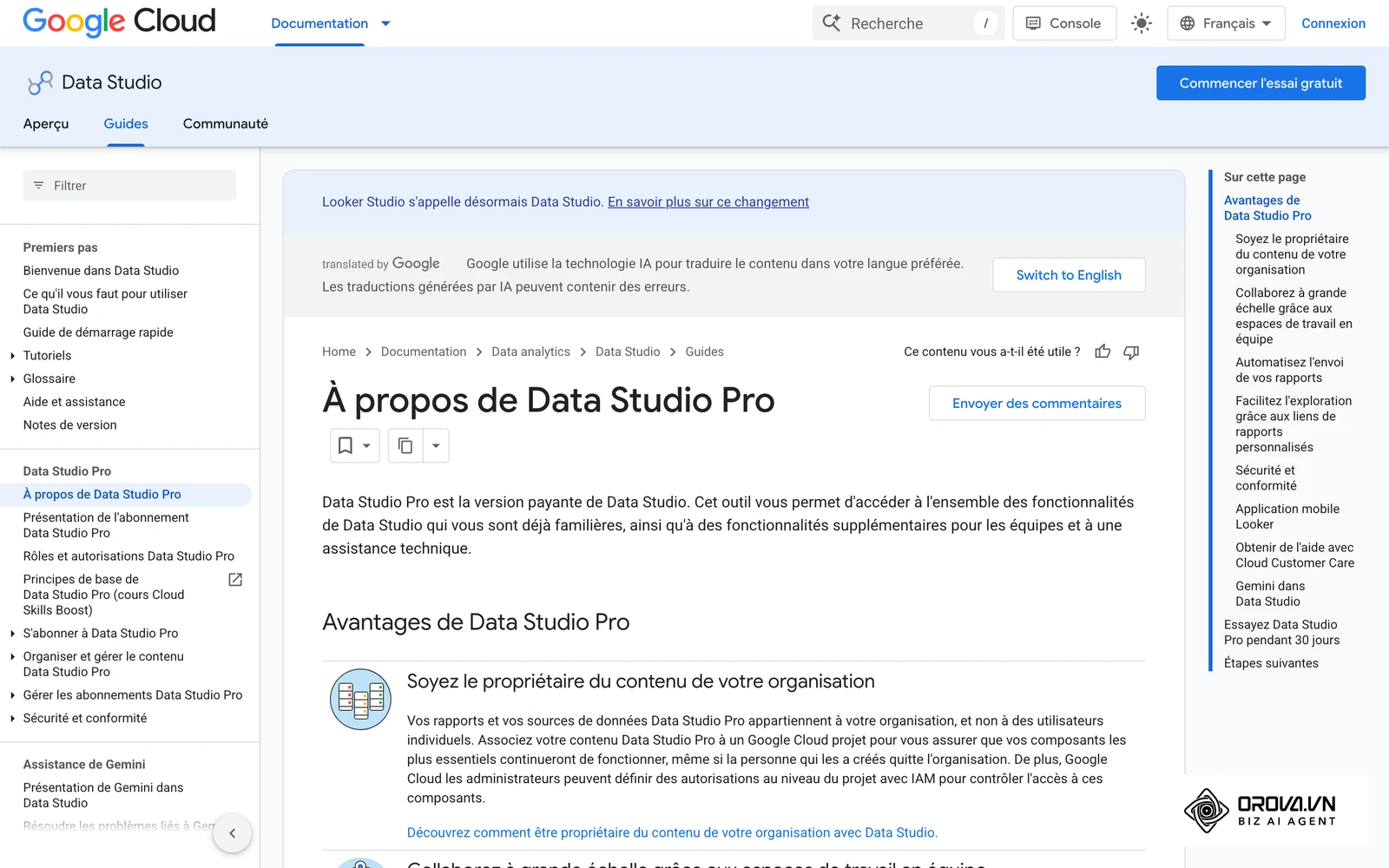 La documentation de la version Pro détaille la gestion des accès et des espaces d'équipe.