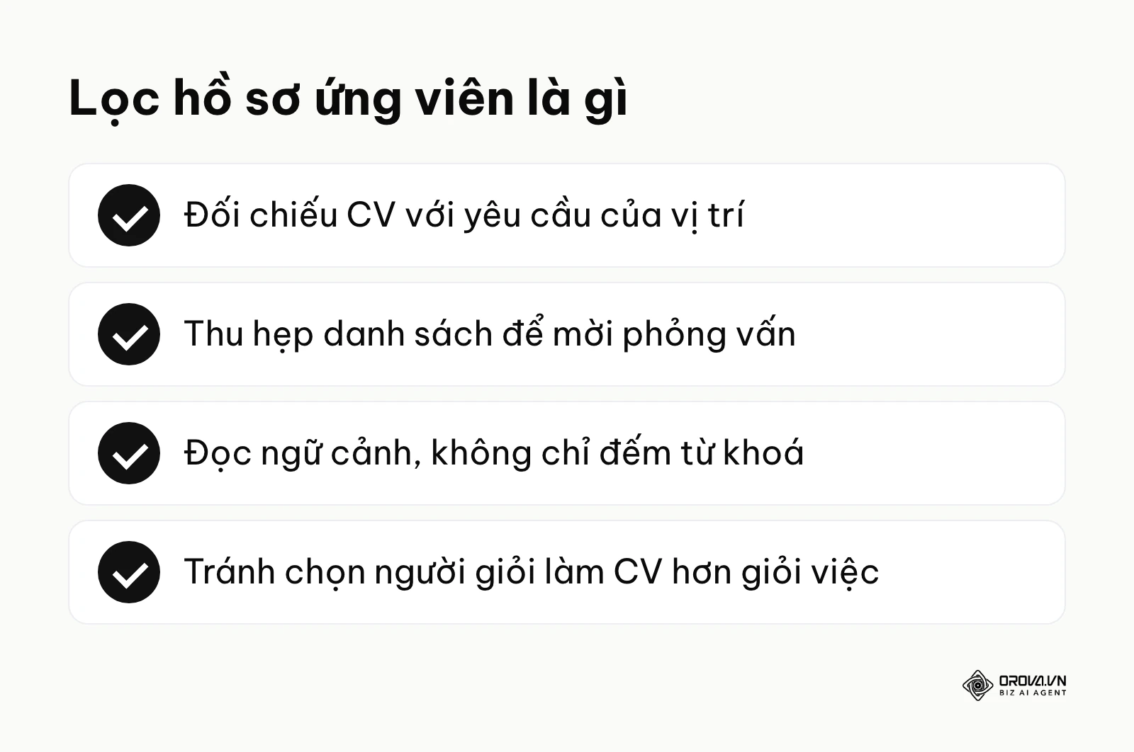 Tóm tắt lọc hồ sơ ứng viên là gì: đối chiếu CV với yêu cầu vị trí và thu hẹp danh sách phỏng vấn