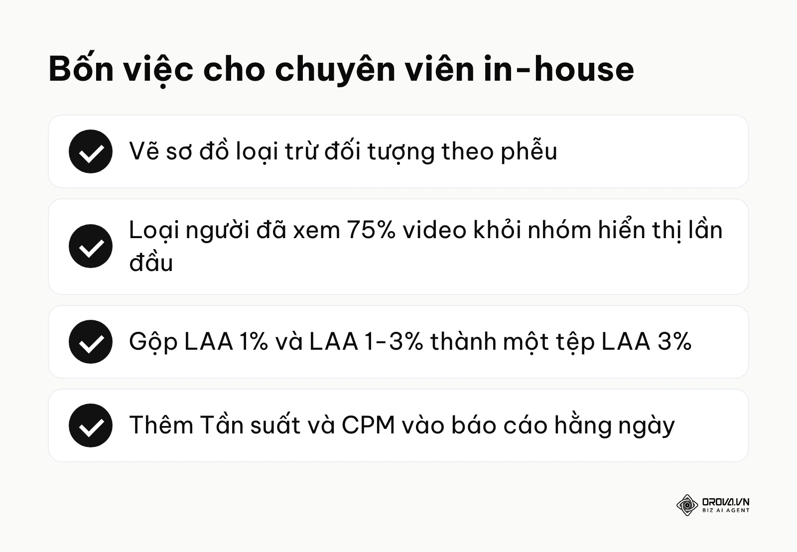 Danh sách bốn việc chuyên viên quảng cáo nội bộ nên làm để tránh trùng lặp đối tượng