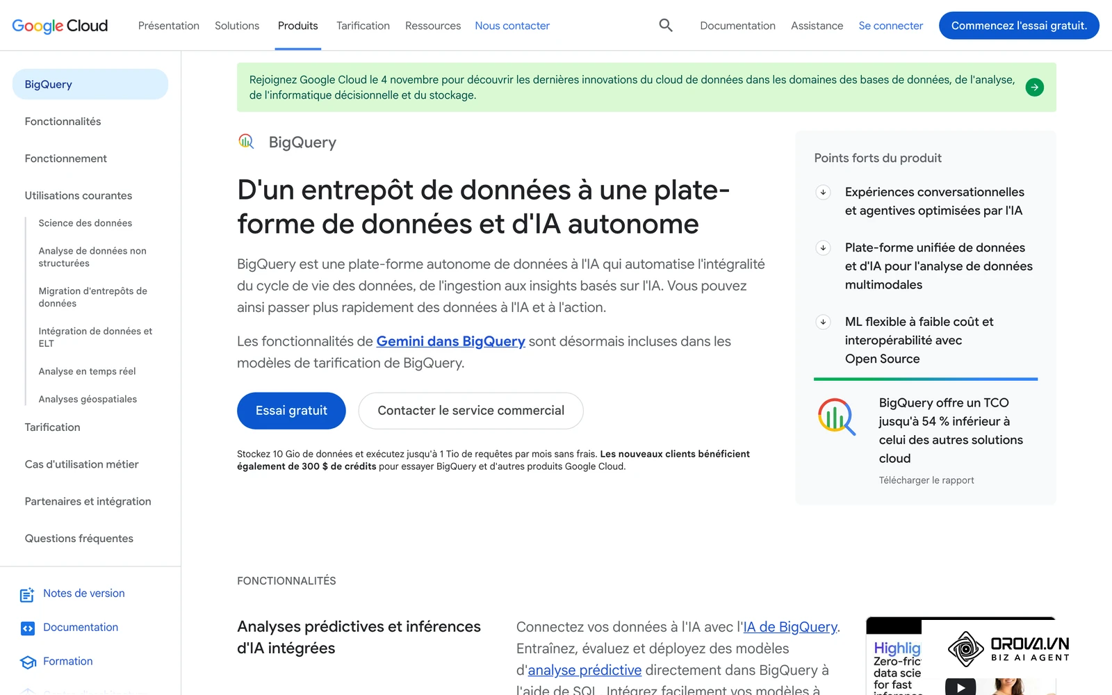 BigQuery, l'entrepôt de données souvent utilisé avec l'outil pour absorber les gros volumes de requêtes.
