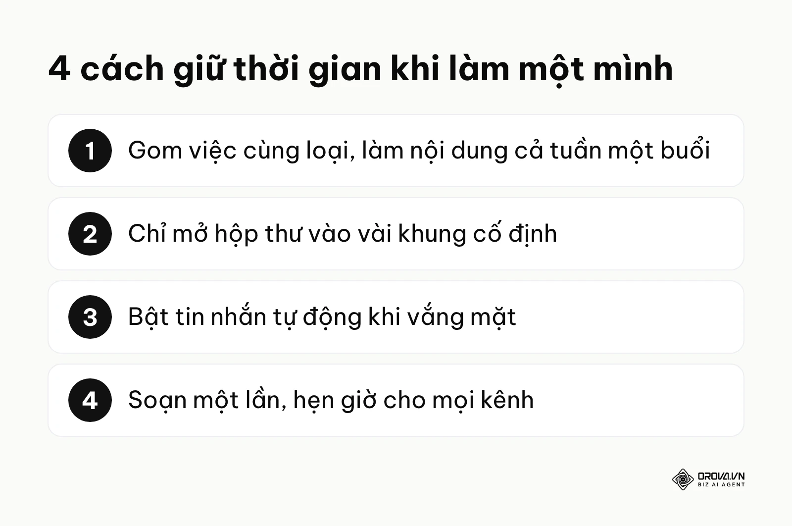Bốn cách sắp xếp thời gian khi một người tự quản lý trang FB