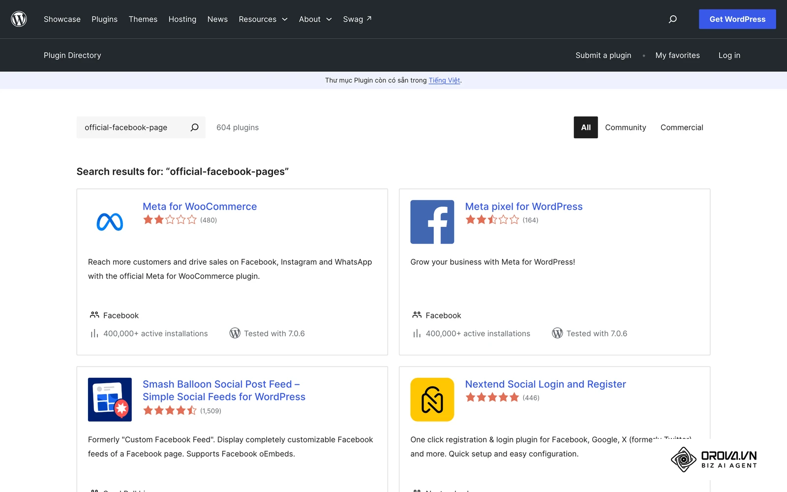 Kho plugin WordPress có plugin Meta Pixel và Meta for WooCommerce, một cách kết nối dữ liệu với Meta qua đối tác tích hợp.
