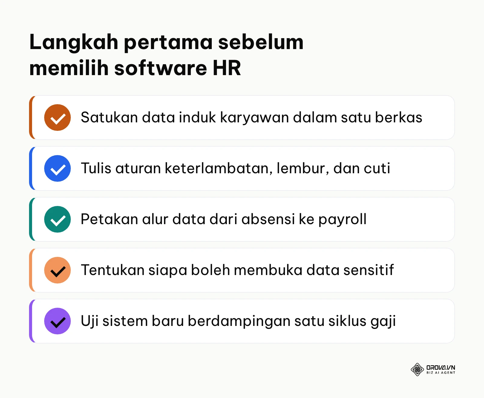 Ringkasan langkah pertama sebelum memilih software HR