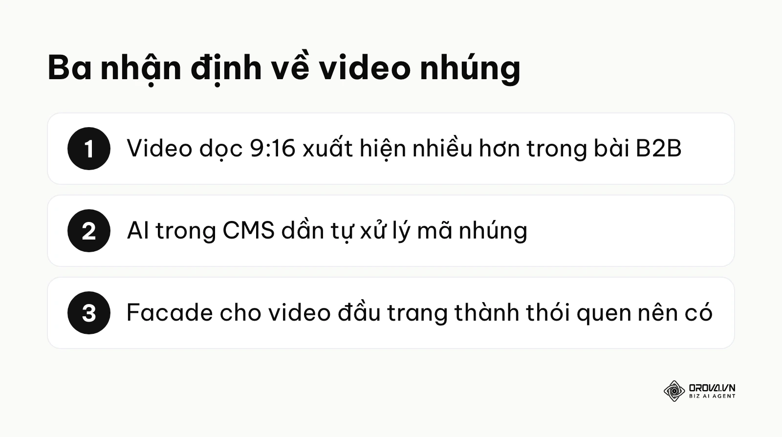 Tóm tắt ba nhận định của tác giả về xu hướng video nhúng trên website