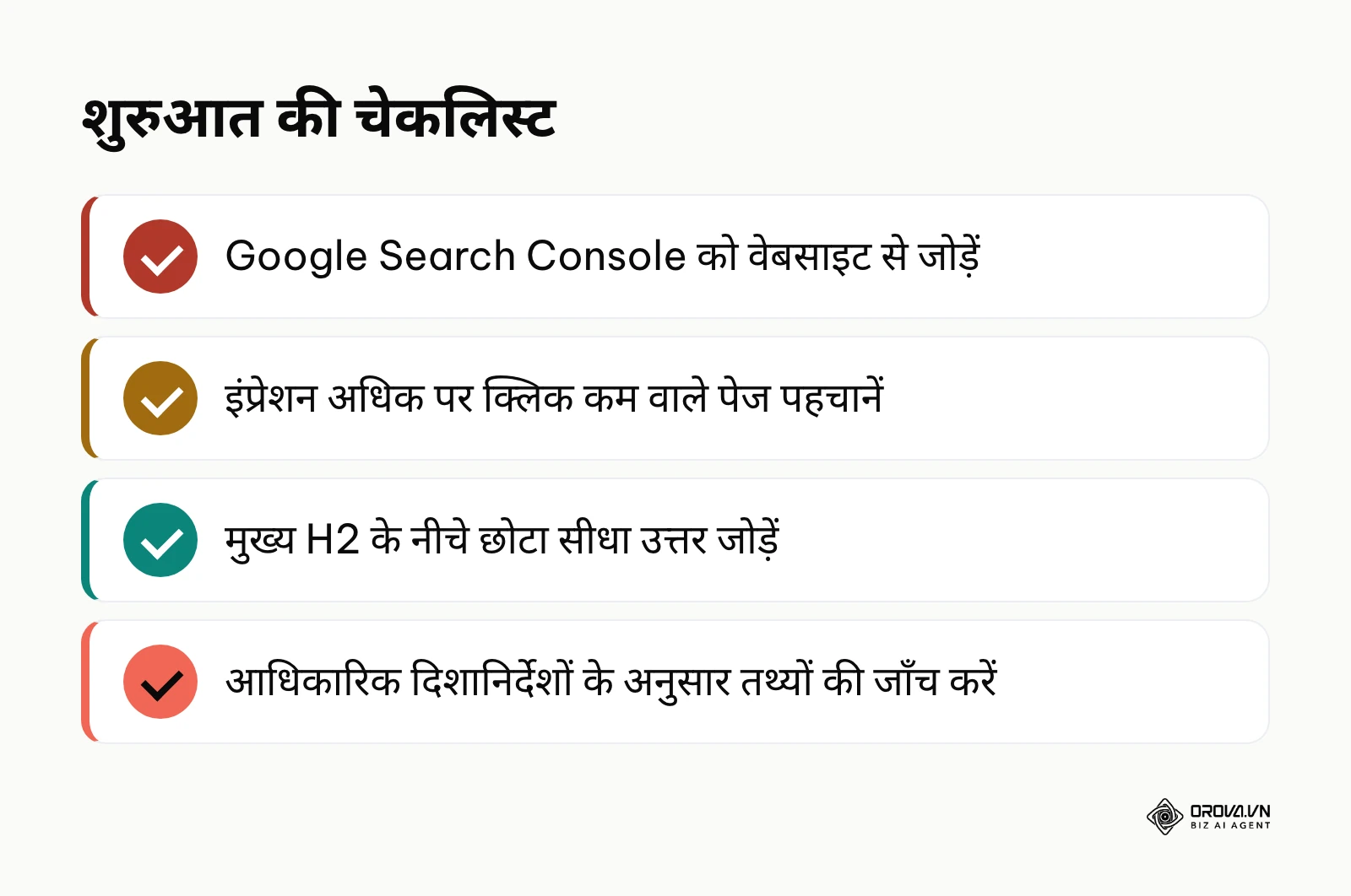 AI SEO की शुरुआत के लिए प्रारंभिक चेकलिस्ट