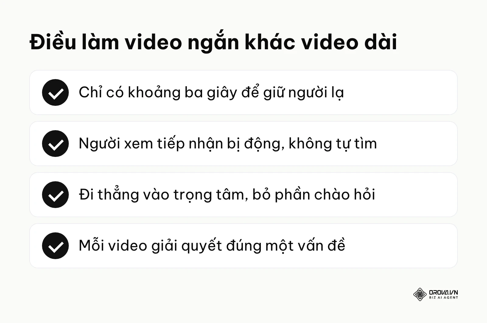 Tóm tắt bốn điểm khác biệt của video ngắn so với video dài truyền thống