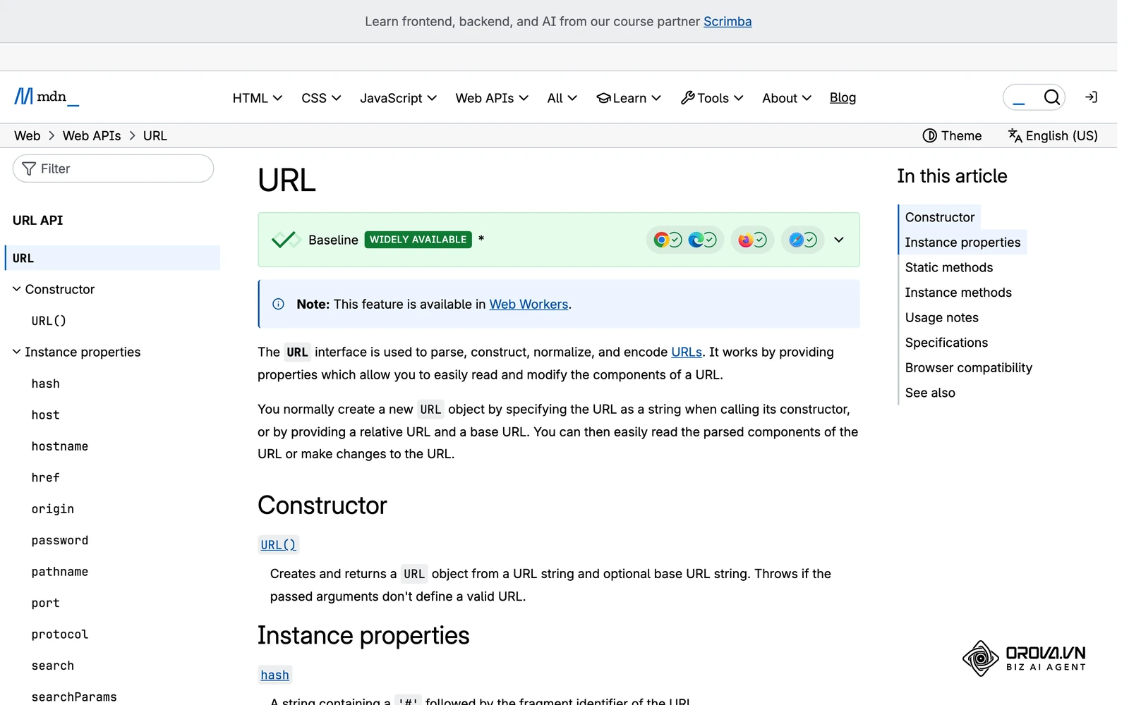 MDN Web Docs outlining the URL API used by browsers to parse query strings.