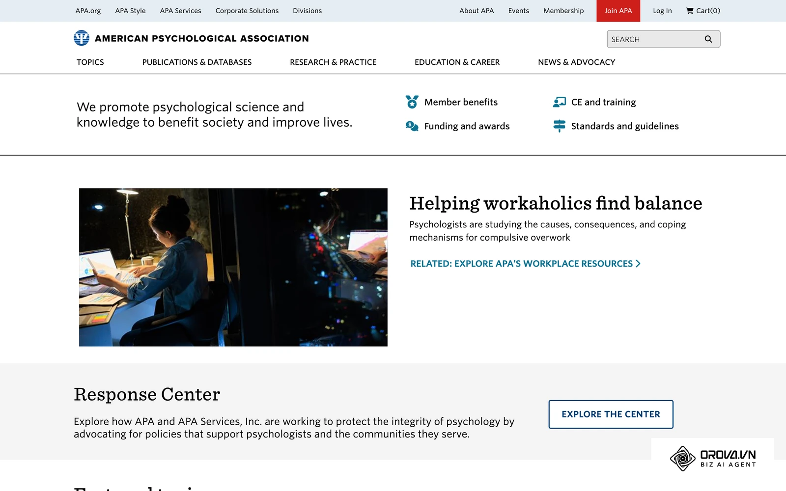 Portal de la American Psychological Association, referencia sobre psicología e influencia social.