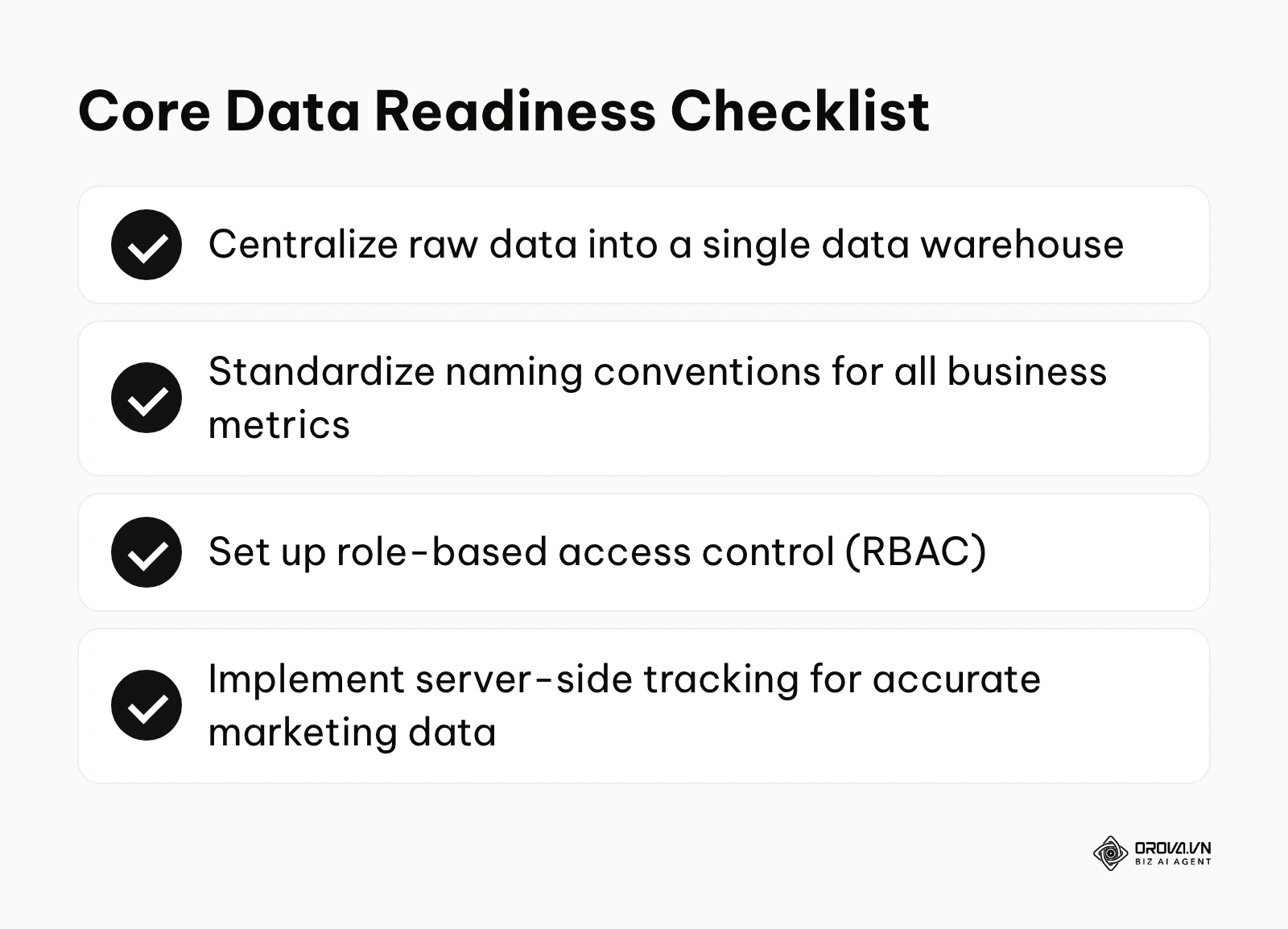 A checklist of essential steps to prepare data before implementing BI tools
