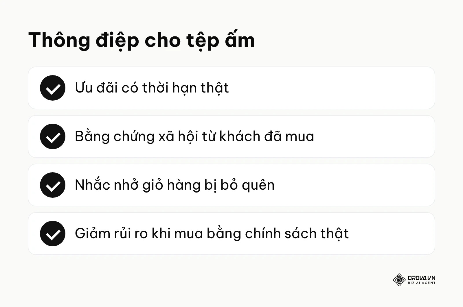 Bốn hướng thông điệp chính cho tệp khách hàng ấm trong chiến dịch bám đuổi