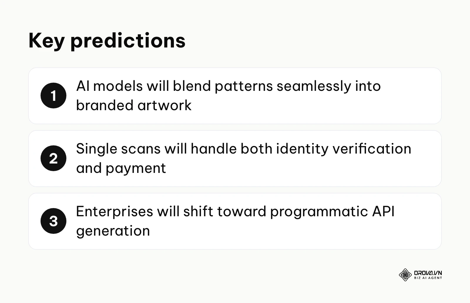 Summary of the author's top three predictions for the future of matrix technology