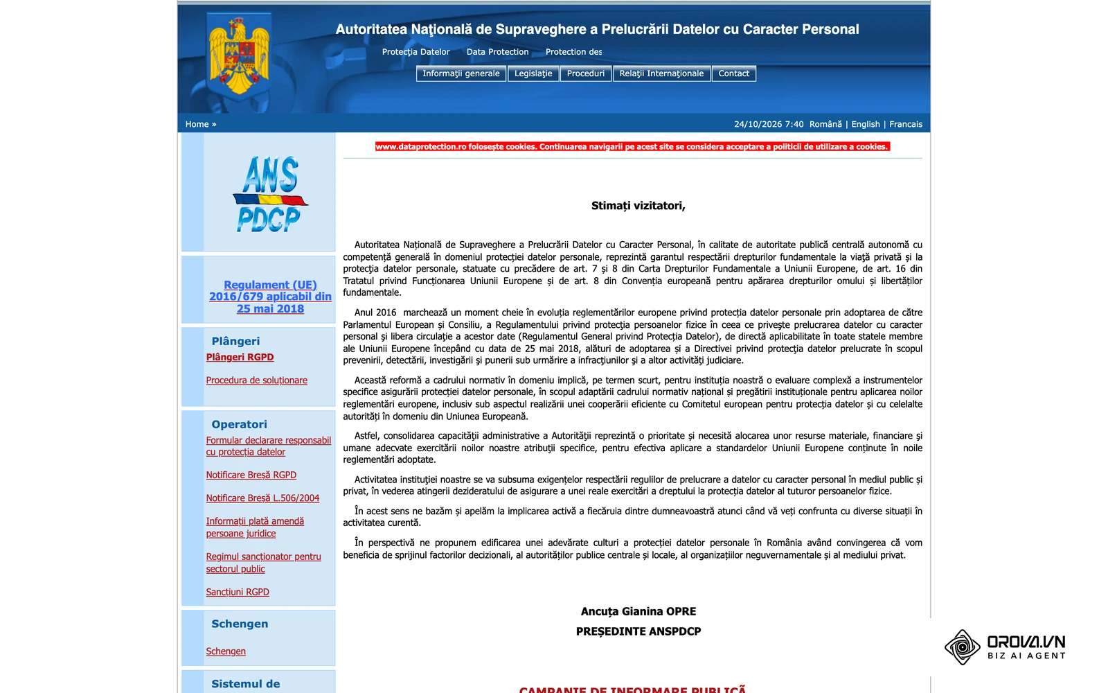 Site-ul oficial al Autorității Naționale de Supraveghere a Prelucrării Datelor cu Caracter Personal (ANSPDCP), unde găsești ghidurile GDPR aplicabile și datelor candidaților.