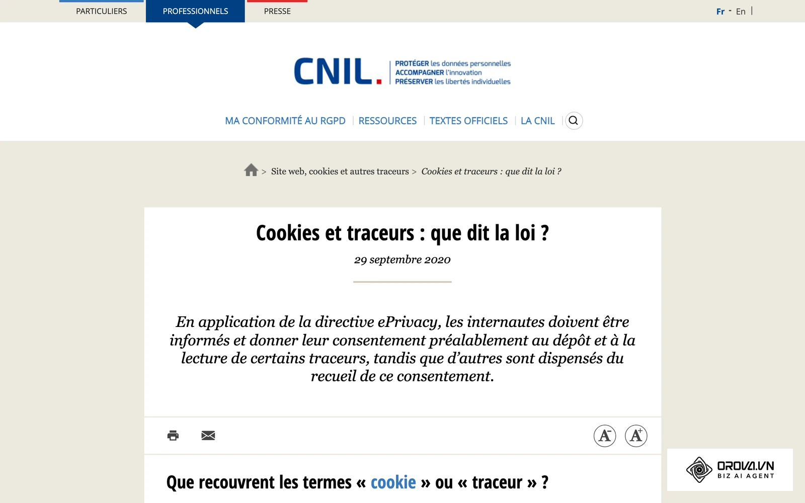 Page de la CNIL sur les règles applicables aux cookies et traceurs, qui expliquent une partie des écarts de mesure en France.