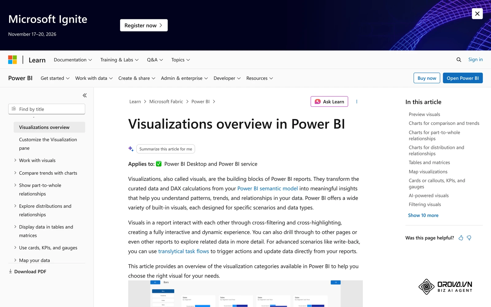 ឯកសារ Power BI រាយប្រភេទរូបភាពទិន្នន័យដែលអាចជ្រើសរើសតាមគោលបំណង។