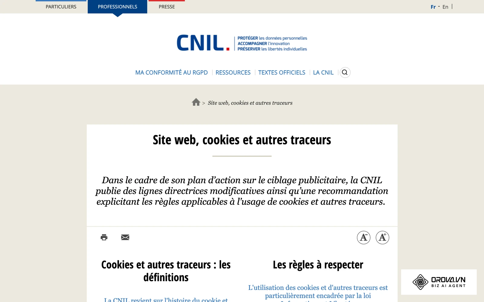 Règles officielles de la CNIL concernant le recueil du consentement préalable à tout suivi publicitaire.
