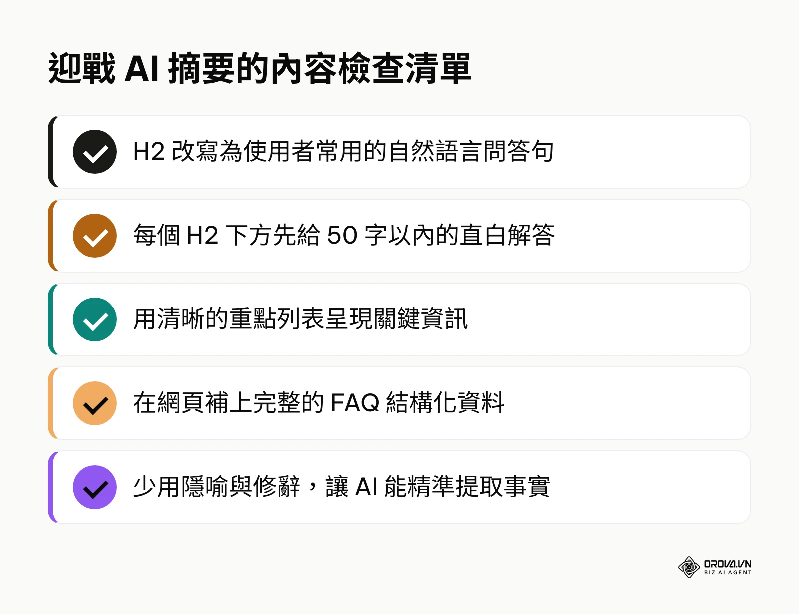因應 AI 摘要的五項內容調整清單